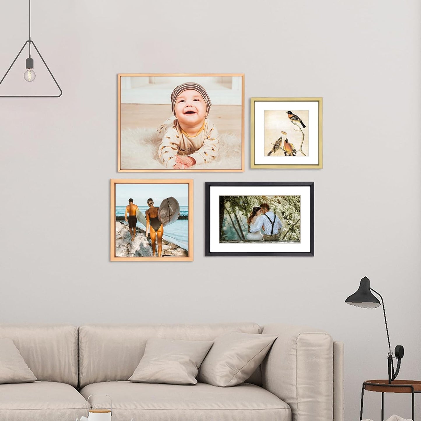 4x4 Picture Frame, Black Metal Photo Frames with HD Glass, Fits 3x3 with Mat or 4 x 4 without Mat, Display for Wall and Table, 1 Pack