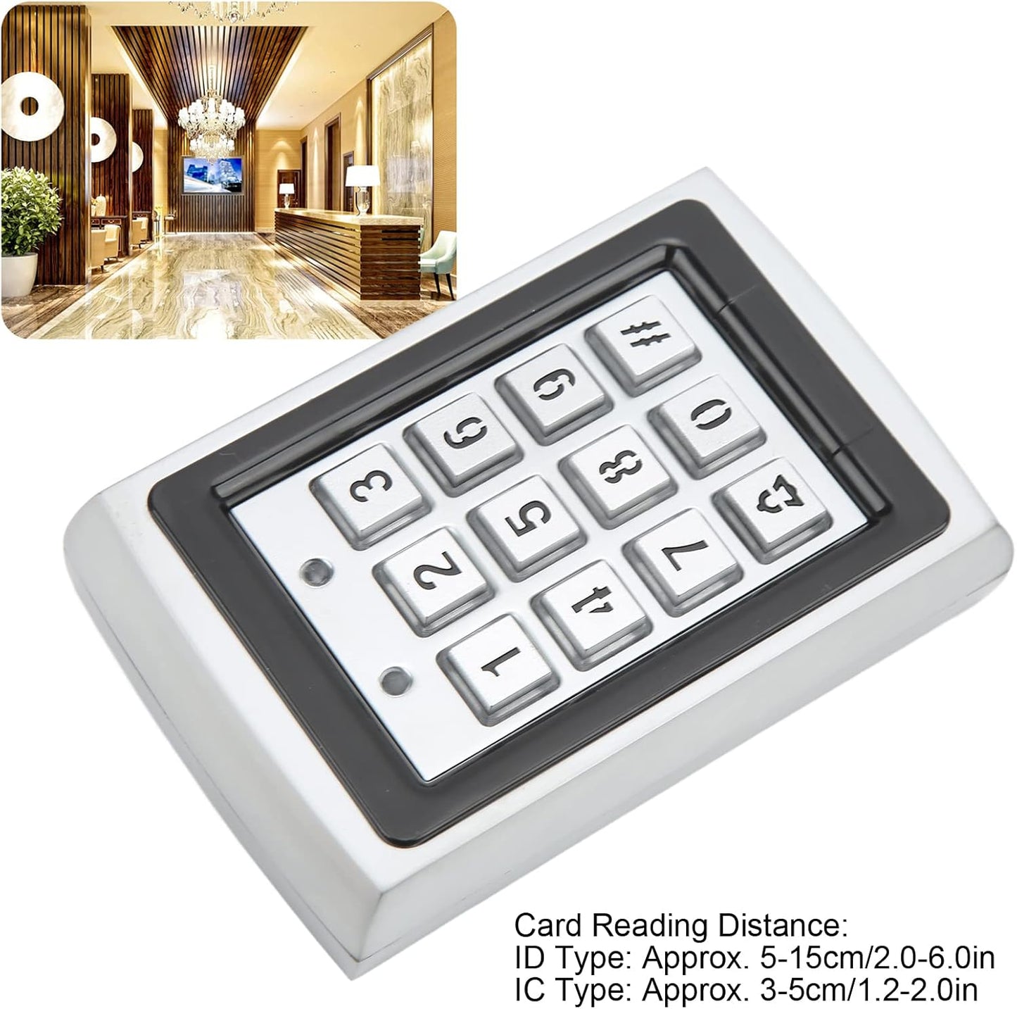 Door Access Control Machine Keyless Entry Pad Metal Shell , Smart RFID Reader Wired Garage Door Keypad Access Control System - Impact , Large Capacity, Ideal