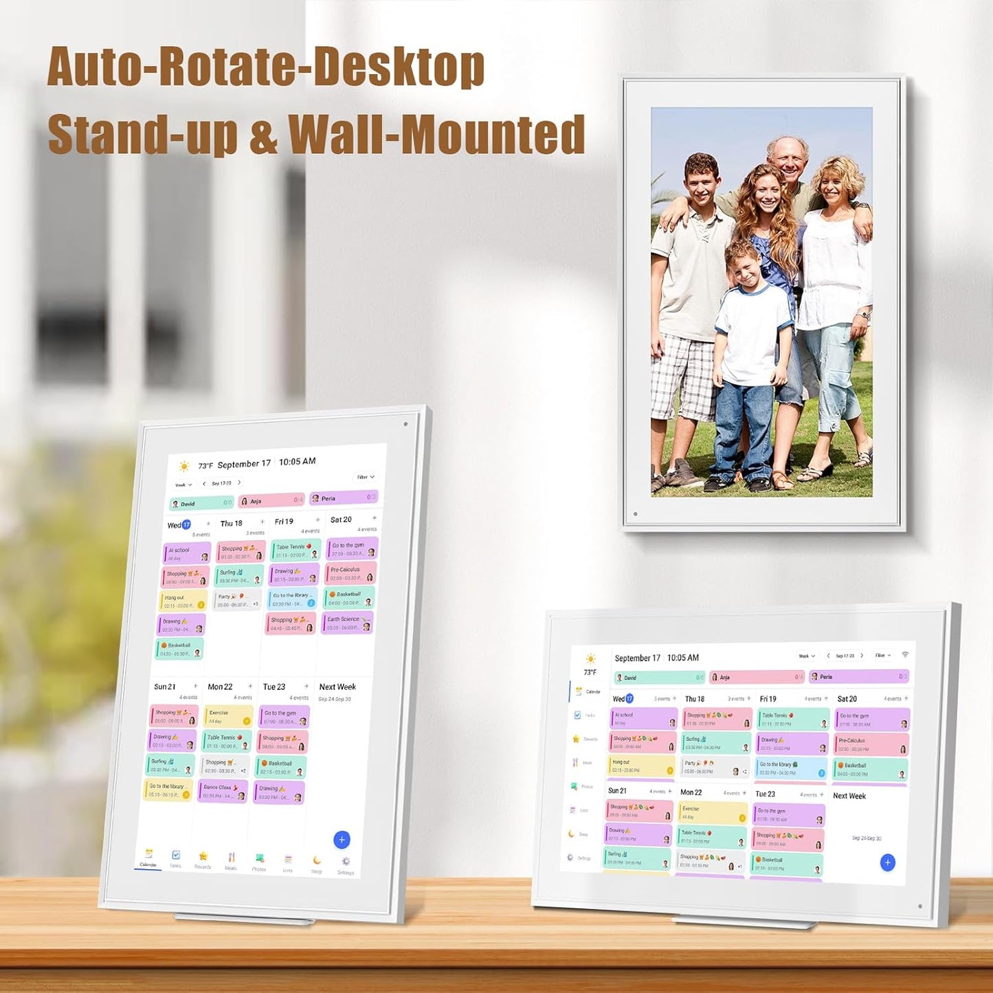Digital Calendar: 15.6-inch Electronic Calendar & Chore Chart, Smart Touchscreen Interactive Display for Family Schedules–Wall Mount Included, Great for Organizing Your 2025-2026 Wall Planner
