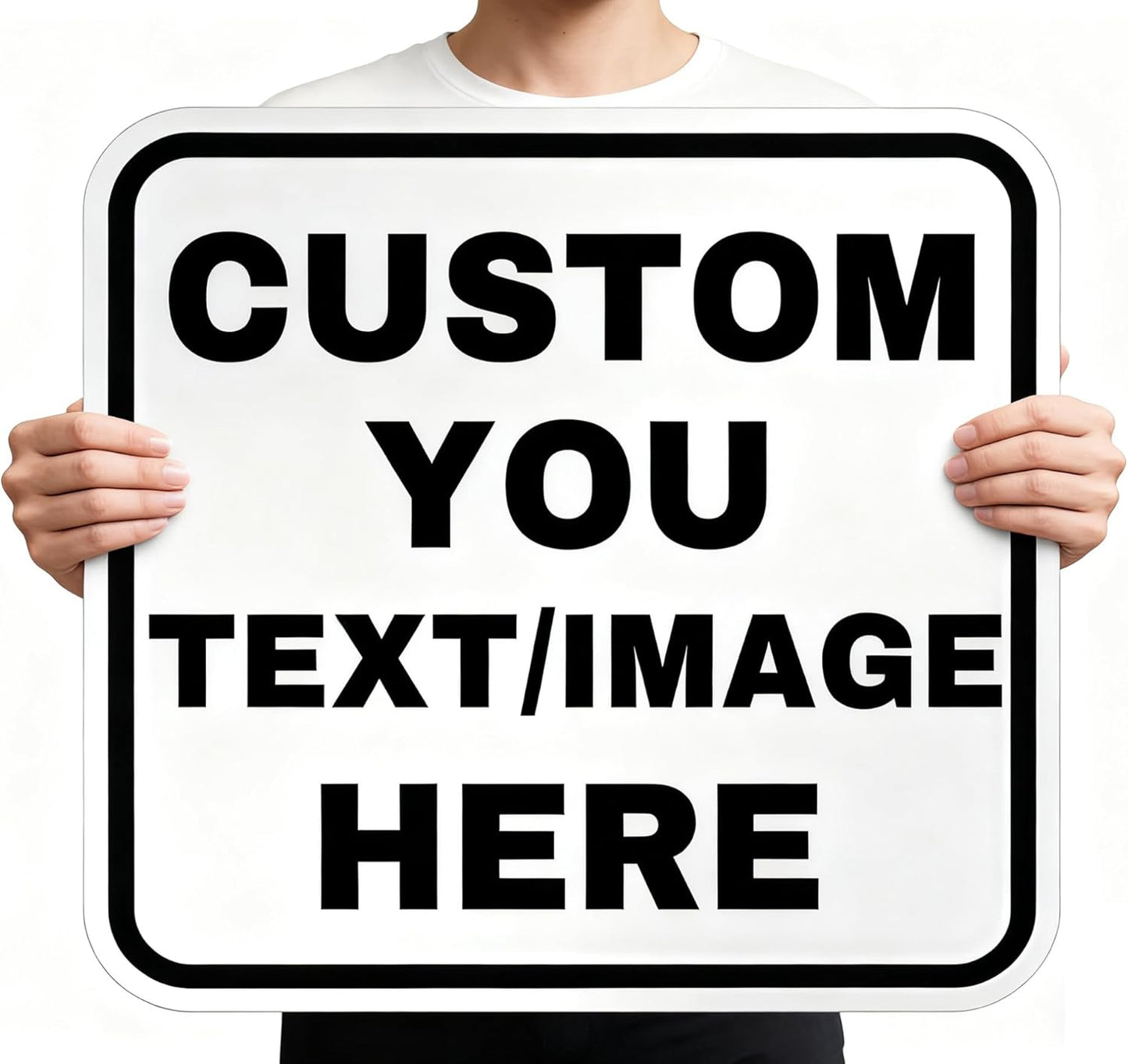 Custom Metal Sign Outdoor-12x12inch with optional reflective coating and double-sided printing, personalized commercial event decoration, suitable for offices and stores, non-fading, with reserved holes (square, 12x12inch)