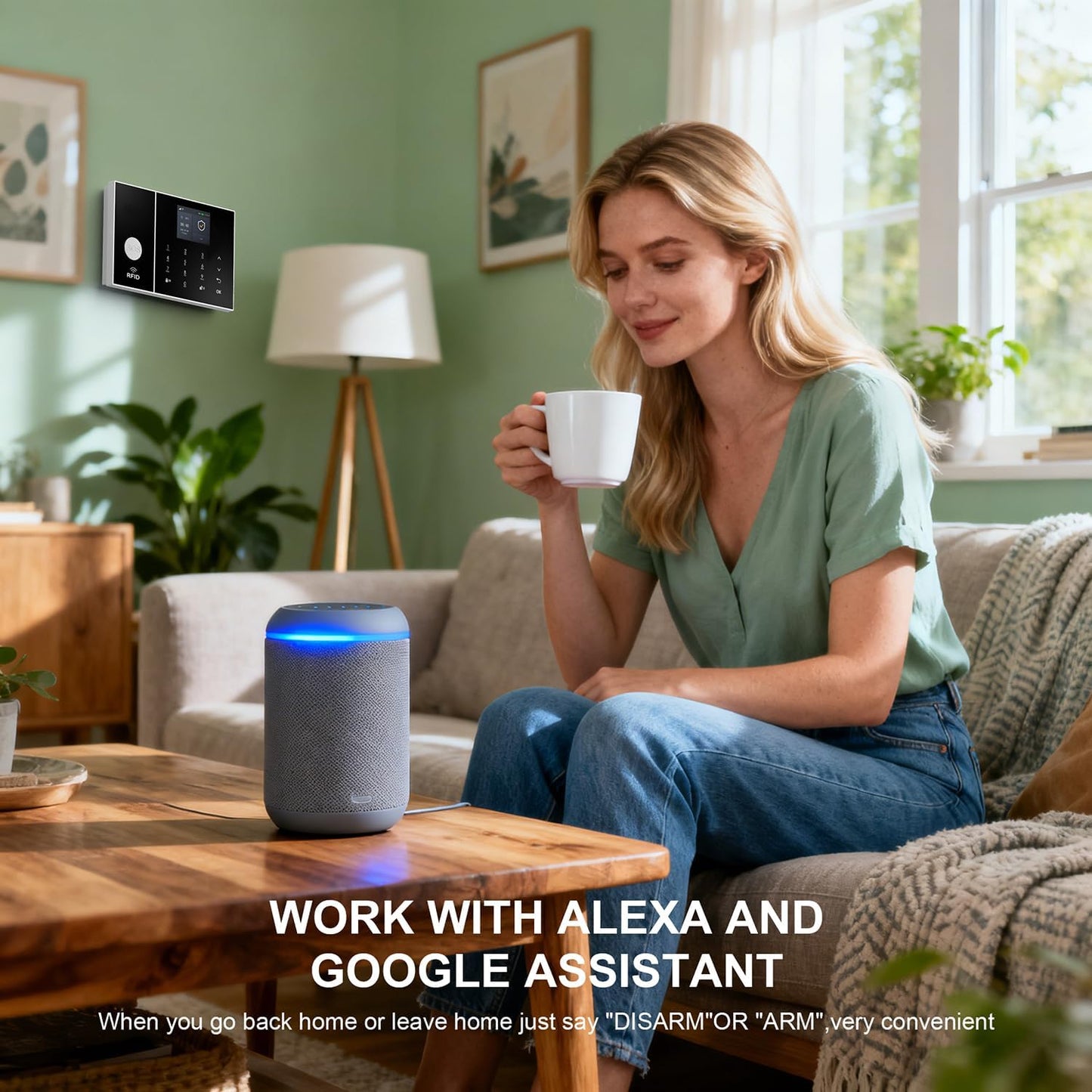 LWOHSI Alarm System for Home Security,WiFi+GSM 4G Wireless Alarm System with Phone APP Alert,T53W HD Security Camera,Door/Window Sensor,Remote,Work with Alexa and Google for Home,Apartment,Office