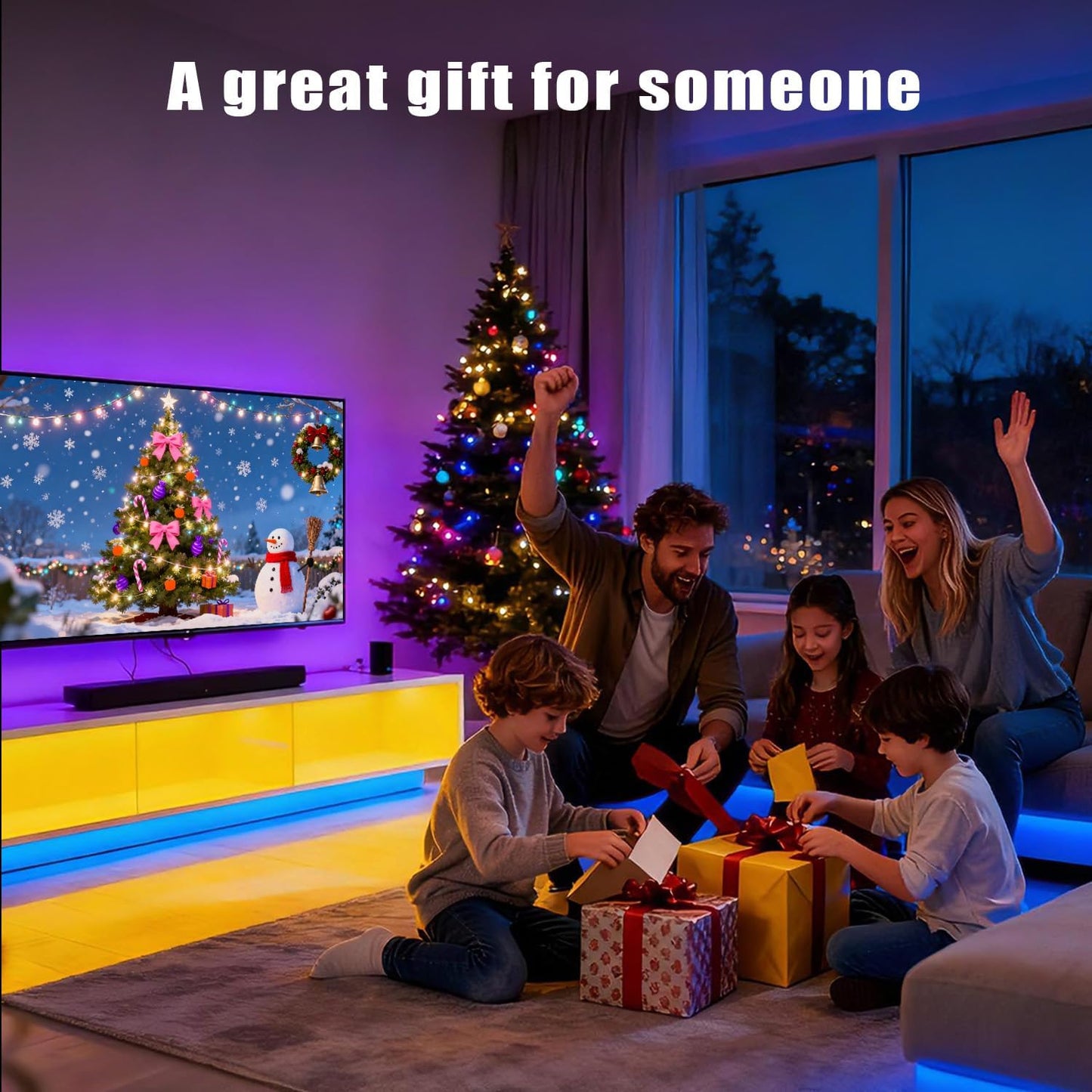 DAYBETTER 150ft Led Light Strips (2 Rolls of 75ft) with 24V Power Supply,Music Sync RGB Color Changing Lights for Bedroom, Desk, Home Kitchen Party Decoration with App & Remote Control