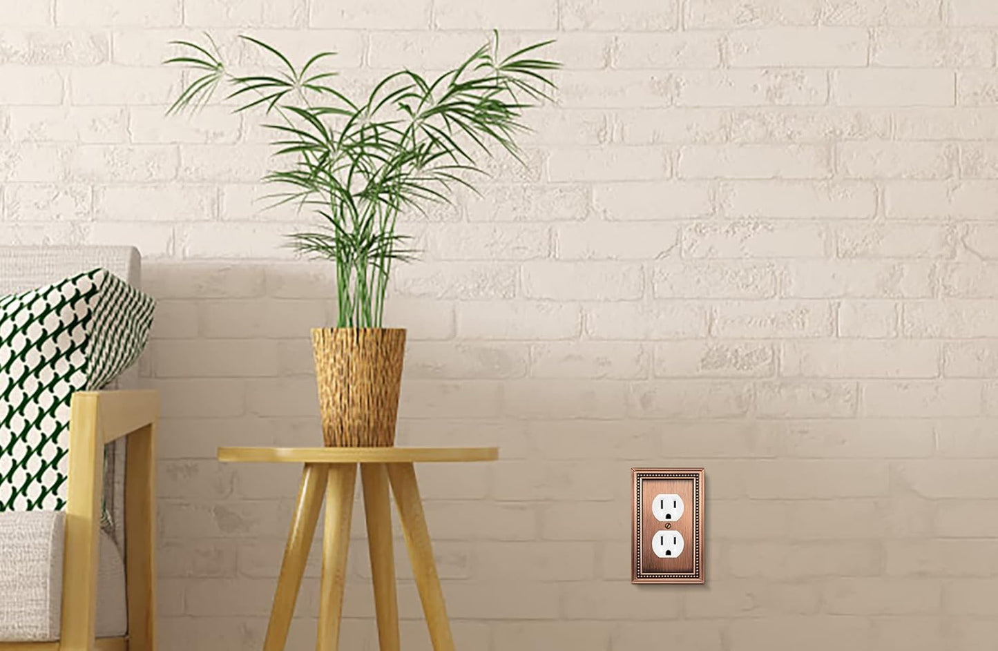 Henne Bery Sunken Pearls Heavy Duty Decorative Wall Plate Switch Plate Outlet Cover (Single Duplex, 2 Pack, Antique Copper)
