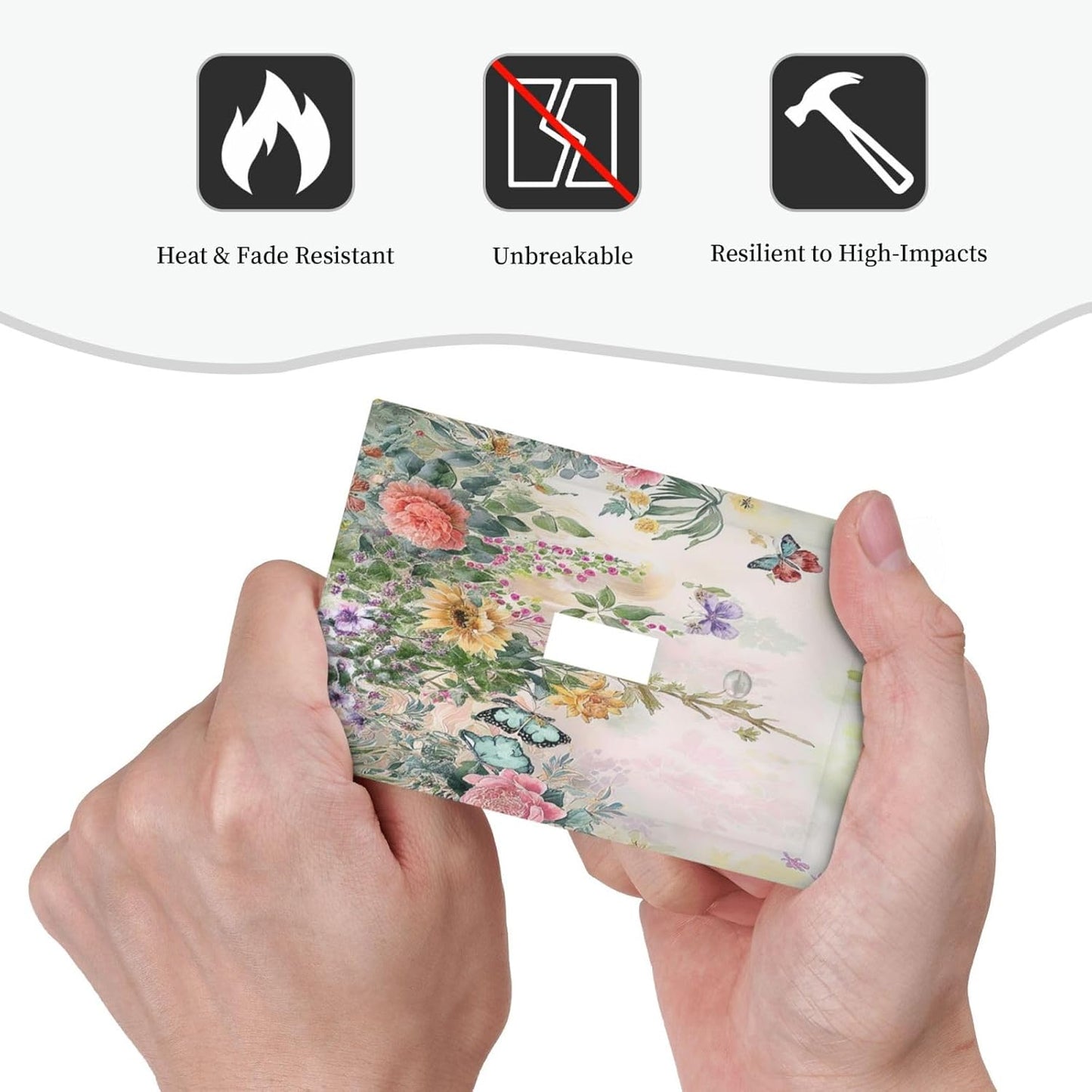 Rustic Floral Watercolor Flower Blossom Butterfly Single Toggle Light Switch Cover plate Outlet Cover Decorative Switchplate Wall Plates Electrical Panel Cover for Bathroom Living Room 5 X 3 IN