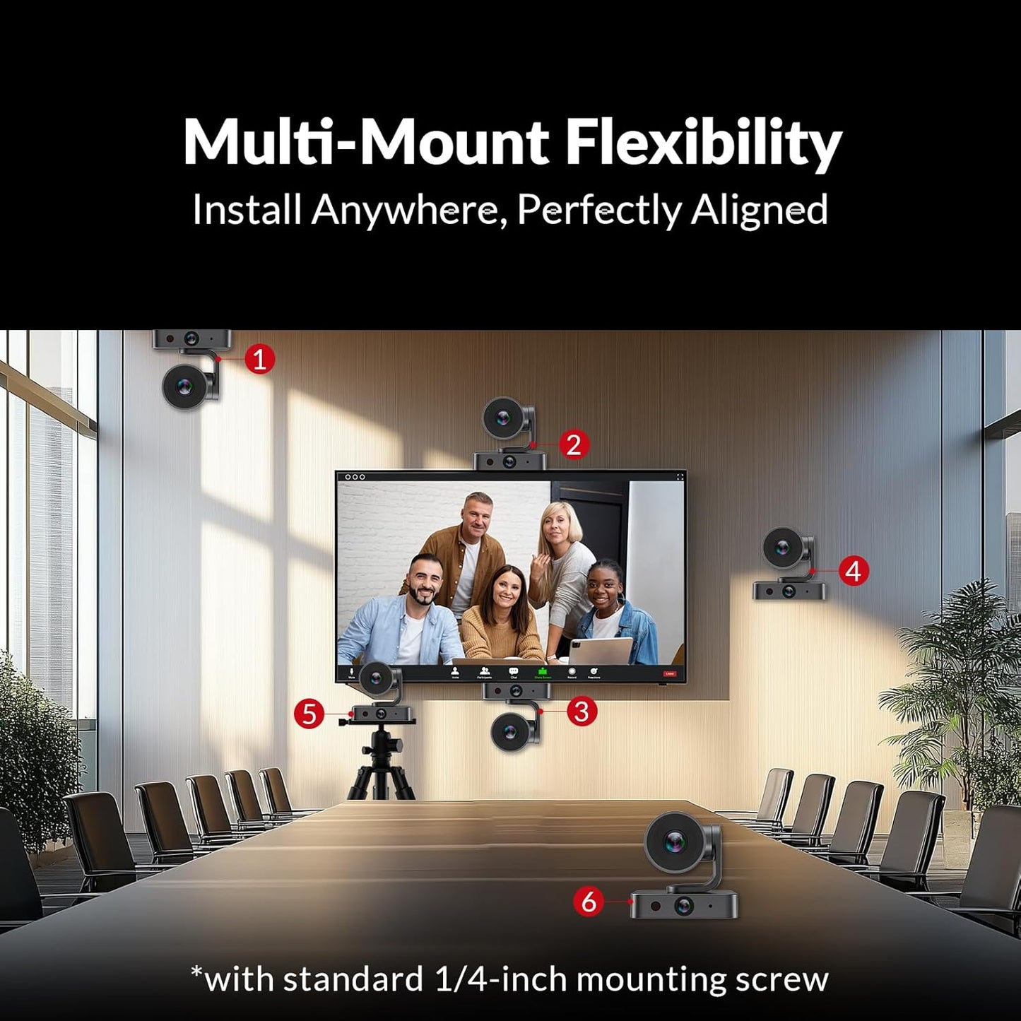 AV Access 4K Conference Room Camera, Dual Lens Cam(4K AI Tracking Cam and 1080P Panoramic Cam),3X Optical/5X Digital Zoom, 120° FOV, Auto Framing, Individuals Gallery, Works with Meet,Teams,Zoom