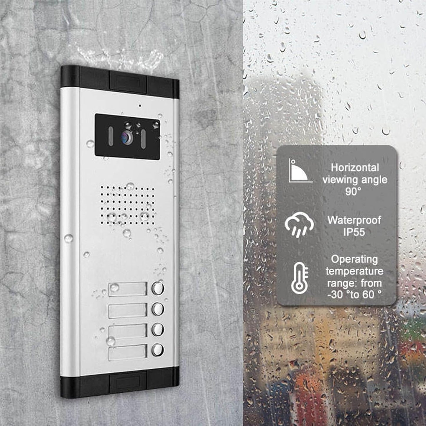ANJIELO SMART Wired Video Intercom System,7 Inch Ring Video Doorbell with IR Night Vision,HD Camera Kits,IR Outdoor Camera,Dual-Way Intercom for Villa Home Office Apartment (1 Bell +2 Monitor)