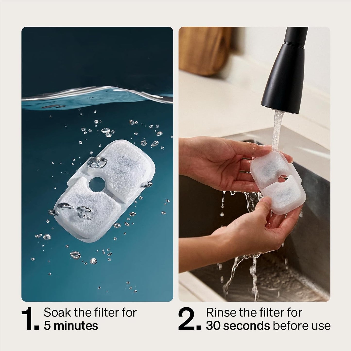 PETLIBRO Cat Water Fountain Filter Replacement, 12 Packs Pet Fountain Filter & Sponges for Dockstream WF106/WF116/WF105/WF115/WF005/WF305, Half Year Set Easy-Swap PETLIBRO Cat Water Dispenser Filter