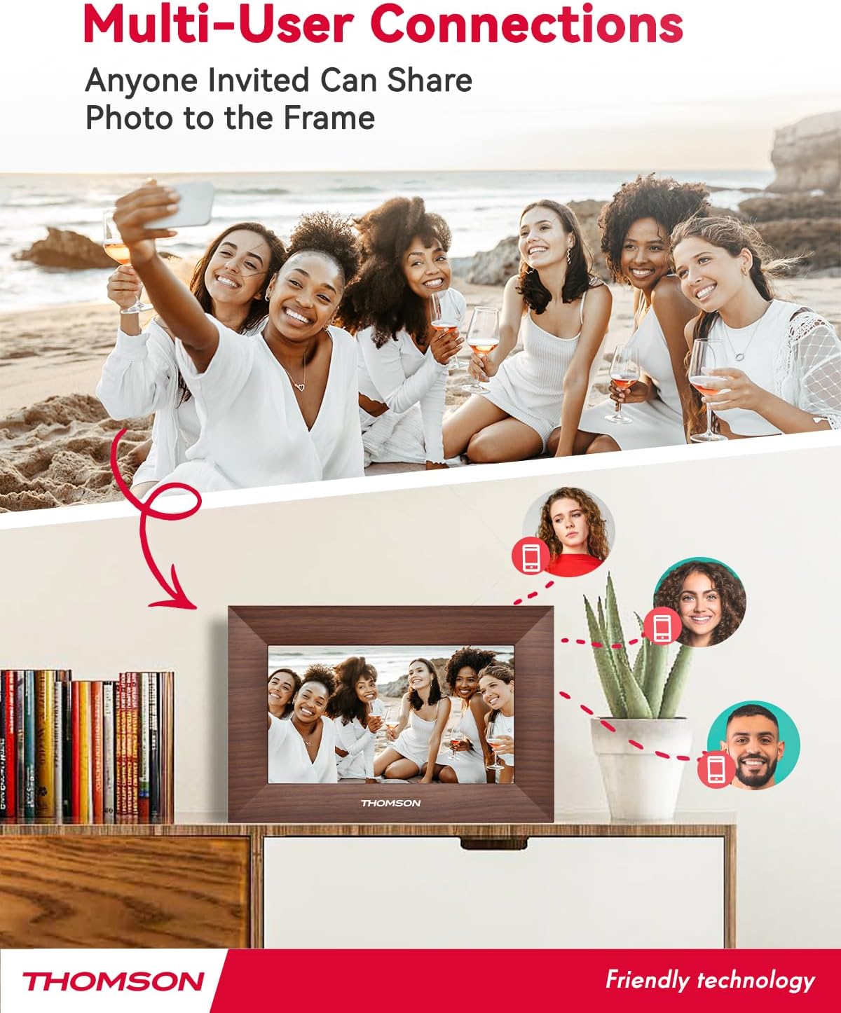 7 Inch Digital Picture Frame, Digital Photo Frame WiFi with 32 GB, 1280x800 HD IPS Touch Screen, Auto-Rotate, Slideshow, Share Photos/Videos Instantly from Anywhere Great Gift (7 Inch WiFi)
