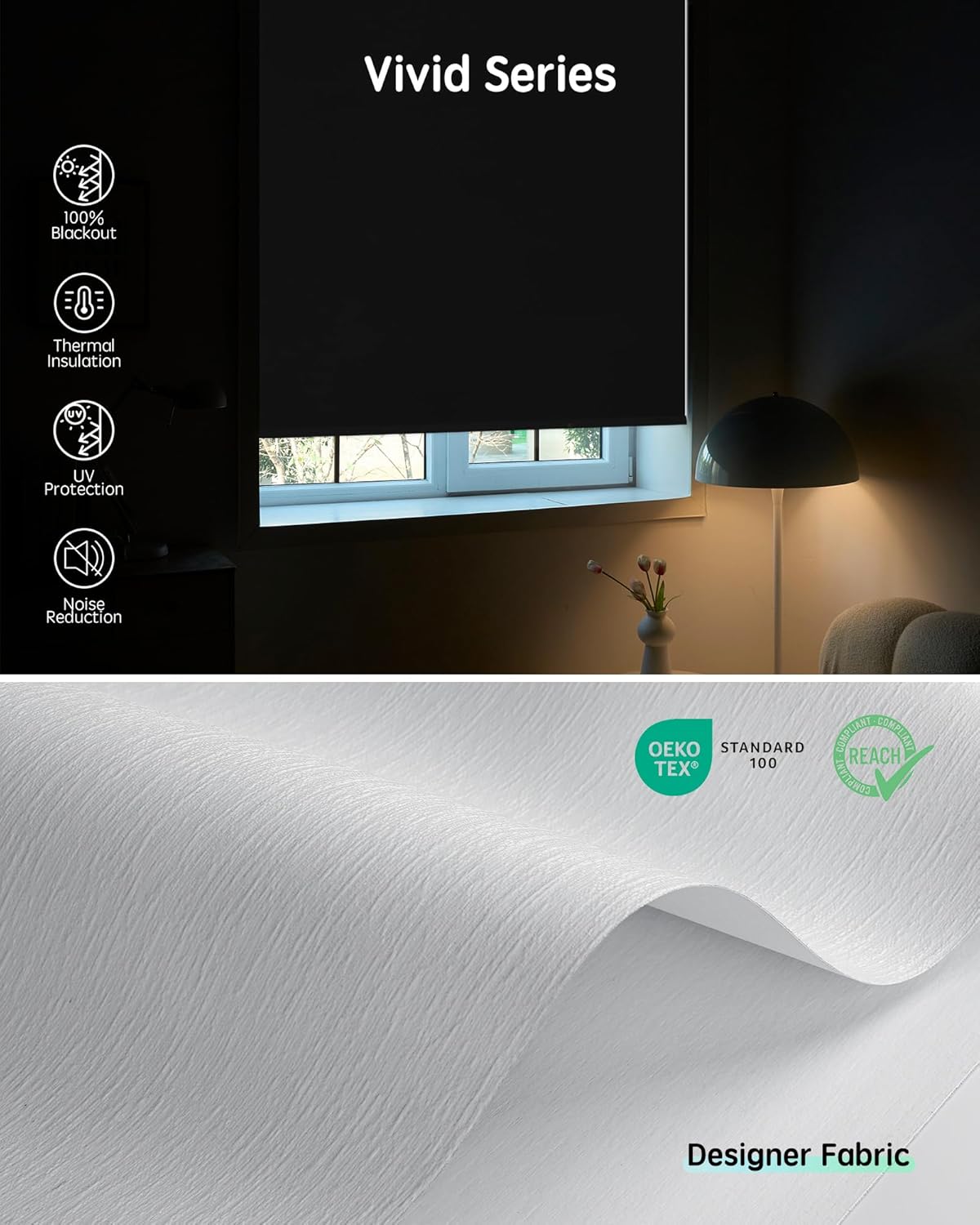 Yoolax Motorized Blinds with Remote, Smart Blinds for Windows Blackout Automatic Shades Compatible with Alexa Remote Control Roller Window Shades with Valance, Custom Size (V- Shimmer Meteor White)