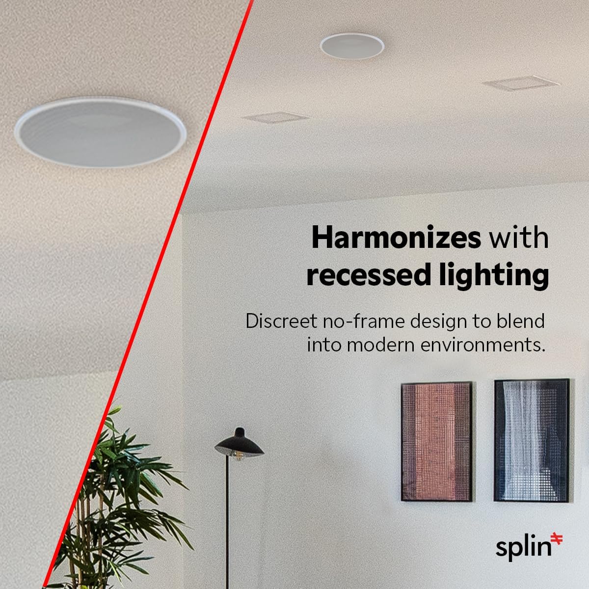 Splin Ceiling Embedded Mount Stand Compatible with Smart Speaker Alexa Echo Pop, Echo Dot 4th and 5th gen., Amazon, and HomePod Mini, Apple— Pro Light— Model Classic Built-in (White) —