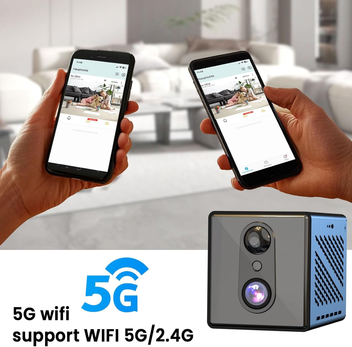 2025 Upgraded 4K Security Camera, 5GHz WiFi Indoor Camera, Home Security Camera with Night Vision, Motion Sensor, Long Battery Life, Motion Detection, Remote Viewing, Wireless Surveillance Cam