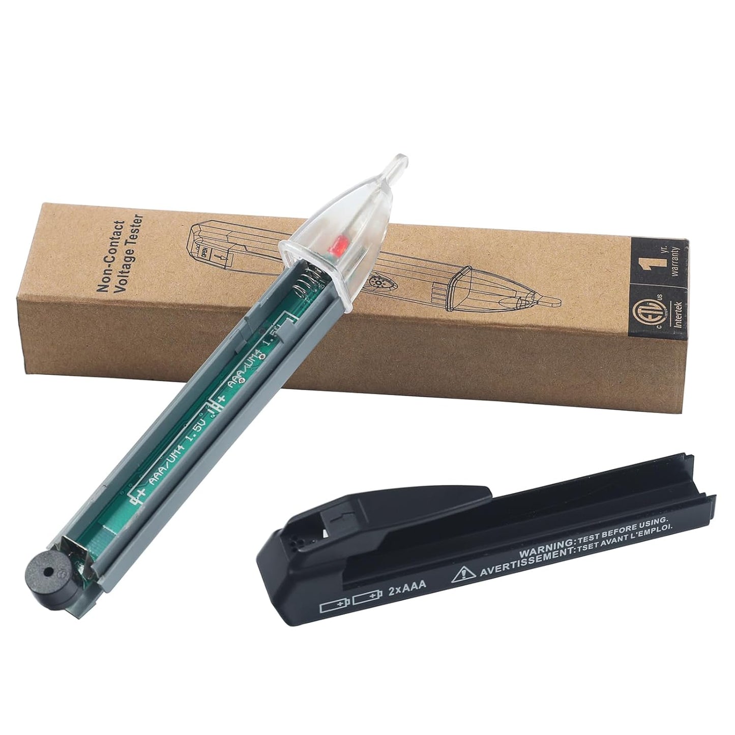Non-Contact Voltage Tester Tools,LED Flashlight,Buzzer Alarm,AC Voltage Detector Pen,Test Range 60V - 1000V for Live/Null Wire Judgment