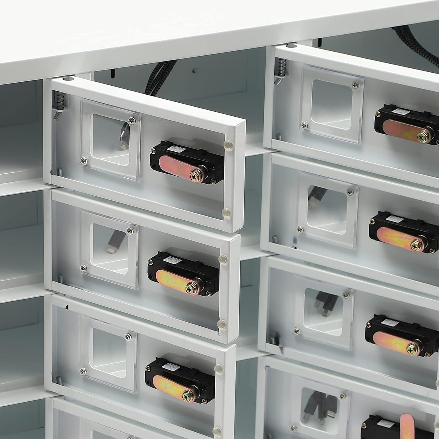 12 Slots Cell Mobile Phone Steel Locker with Combination Lock, Cellphone Charging Station with 3 in 1 Charging Ports for Most Phones, Cellphone Locker for Schools, Conference Rooms, and Offices