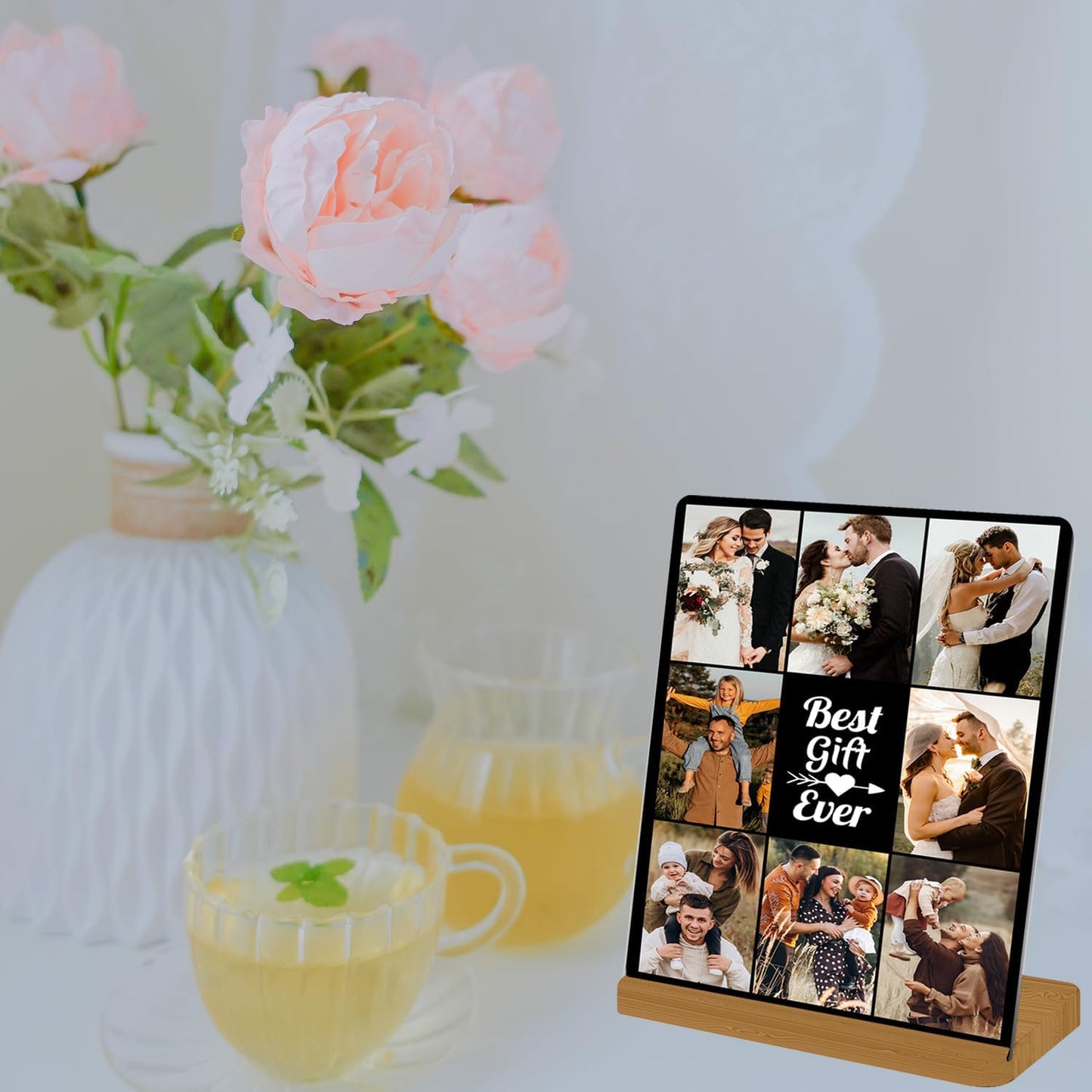 Custom Metal Photo Prints, Personalized Print Photos Frame for Desk, Customize Picture Frames Gifts for friend, remember, Lovers, Family Home