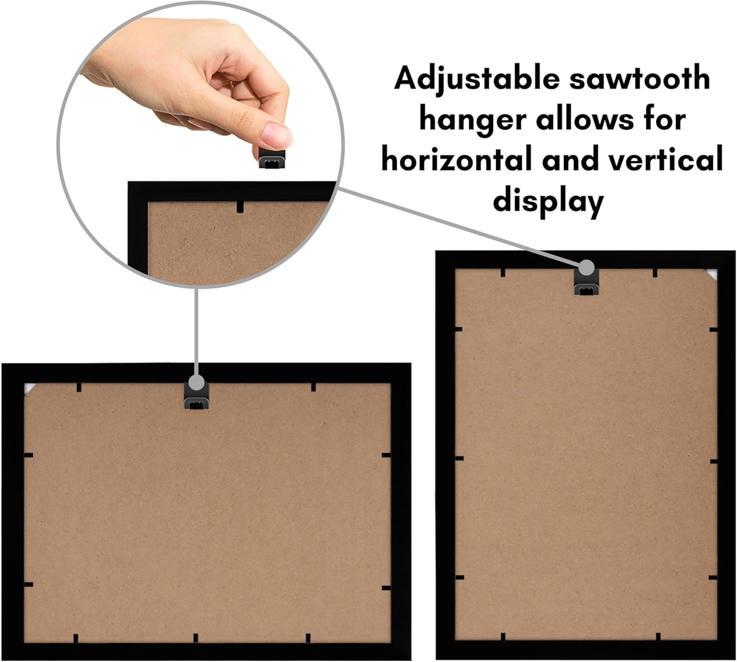 Americanflat 9x13 Picture Frame with Shatter-Resistant Glass - Signature Collection - Gallery-Style Frames Made of Engineered Wood - Photo Frame for Wall Display - Black