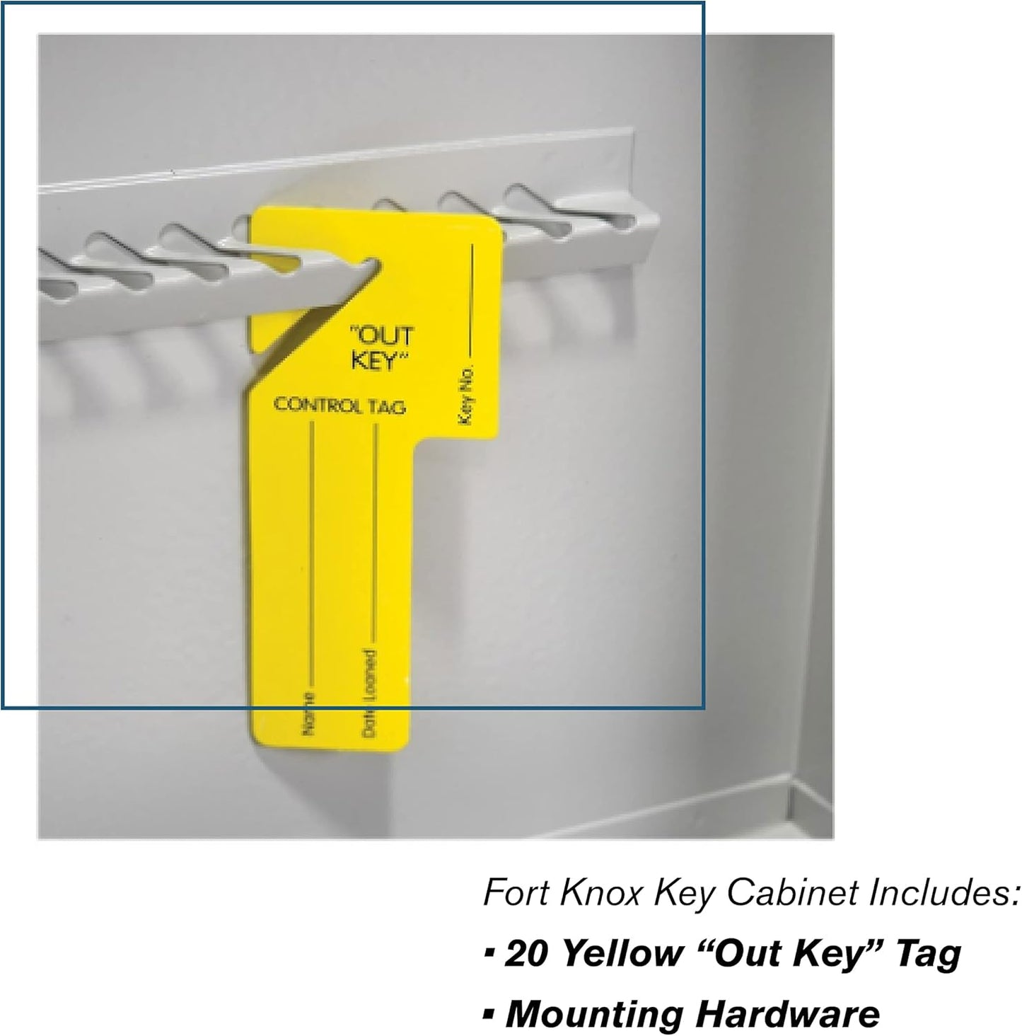 BankSupplies STEELMASTER 200 Key Cabinet - Dual Lock Control Key Box - Welded 22 Gauge Steel Construction - Scratch Resistant - Write-On Key Tags for Easy Identification