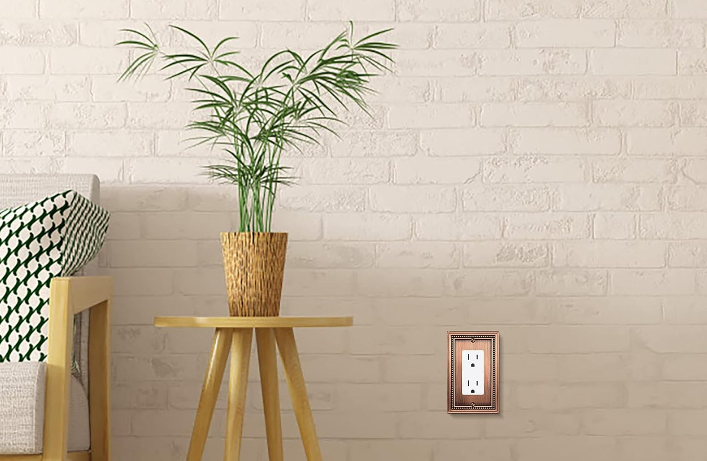 Henne Bery Sunken Pearls Heavy Duty Decorative Wall Plate Switch Plate Outlet Cover (Single Decorator, 2 Pack, Antique Copper)