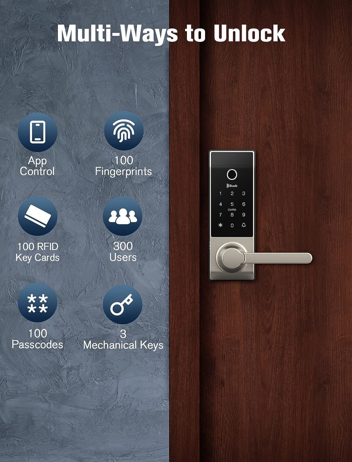 Smart Lock Doorbell Fingerprint Smart Door Lock Deadbolt for Homeowners or Parents Door Lock with Camera and Door Handle for Renters, Keyless Entry Door Lock for Front Door (Contour Bronze)
