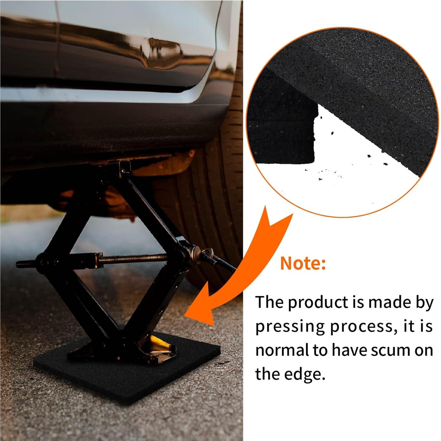 OULEME RV Leveling Block Flex Pads, 8.5” Rubber Jack Pads, Anti-Vibration & Anti-Slip Mats, for Camper Travel Trailer Jacks & Stands & Stabilizers on Uneven Surfaces, 4-Pack