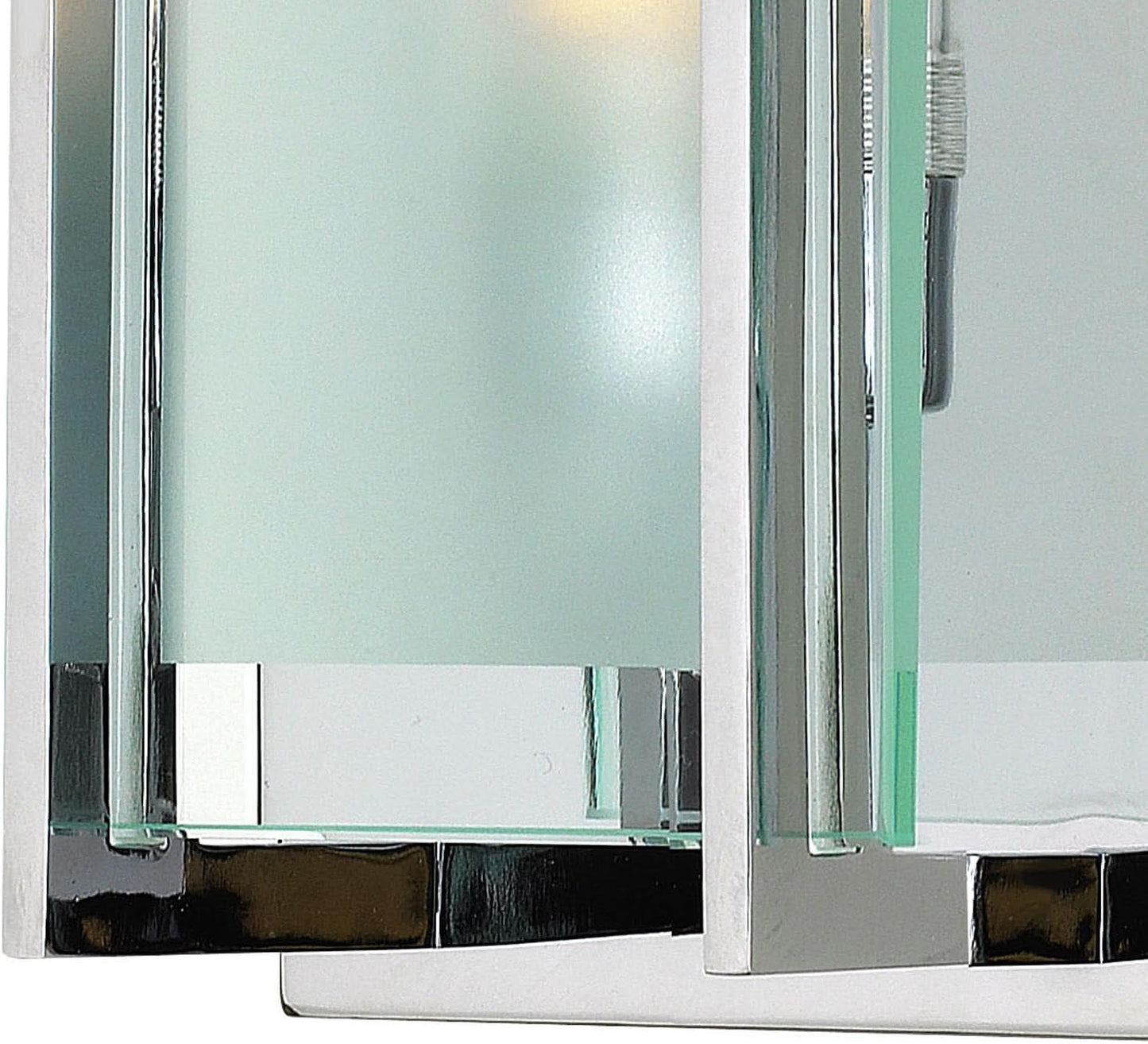 Hinkley Latitude Small Single Light Bath Vanity Sconce - Modern, Inside Etched Clear Glass Panel, Bulb Included - Chrome Finish