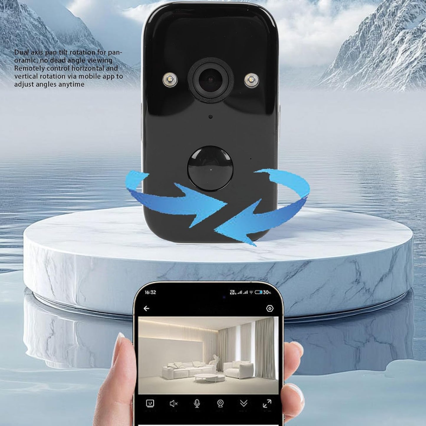 Pan Tilt Security Camera, 2K HD with Magnetic Mount, Wireless WiFi and No Monthly Fee, 5200mAh Battery for Easy Indoor Outdoor Installation