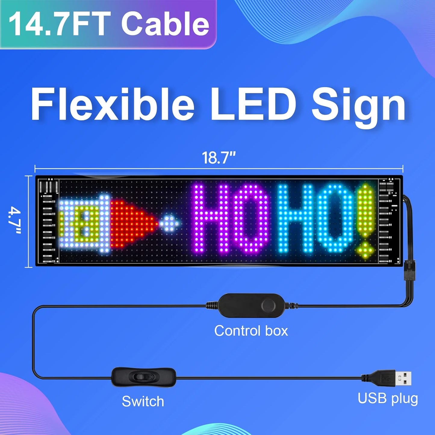 GOTUS Programmable LED Sign,Scrolling Flexible Digital Signs,LED Car Sign,Control by Bluetooth APP Control,DIY Design Text, Patterns, Animations