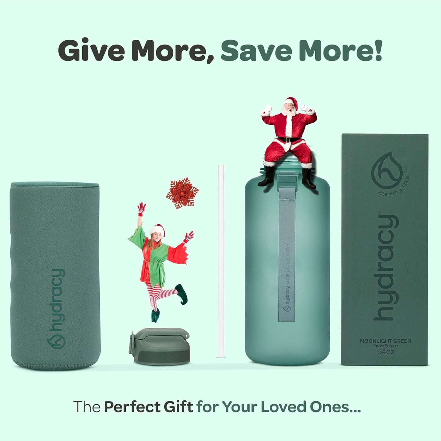 Hydracy Water Bottle with Time Marker -Large BPA Free Water Bottle & No Sweat Sleeve -Leak Proof Gym Bottle with Fruit Infuser Strainer & Times to Drink -Ideal for Fitness Sports & Outdoors