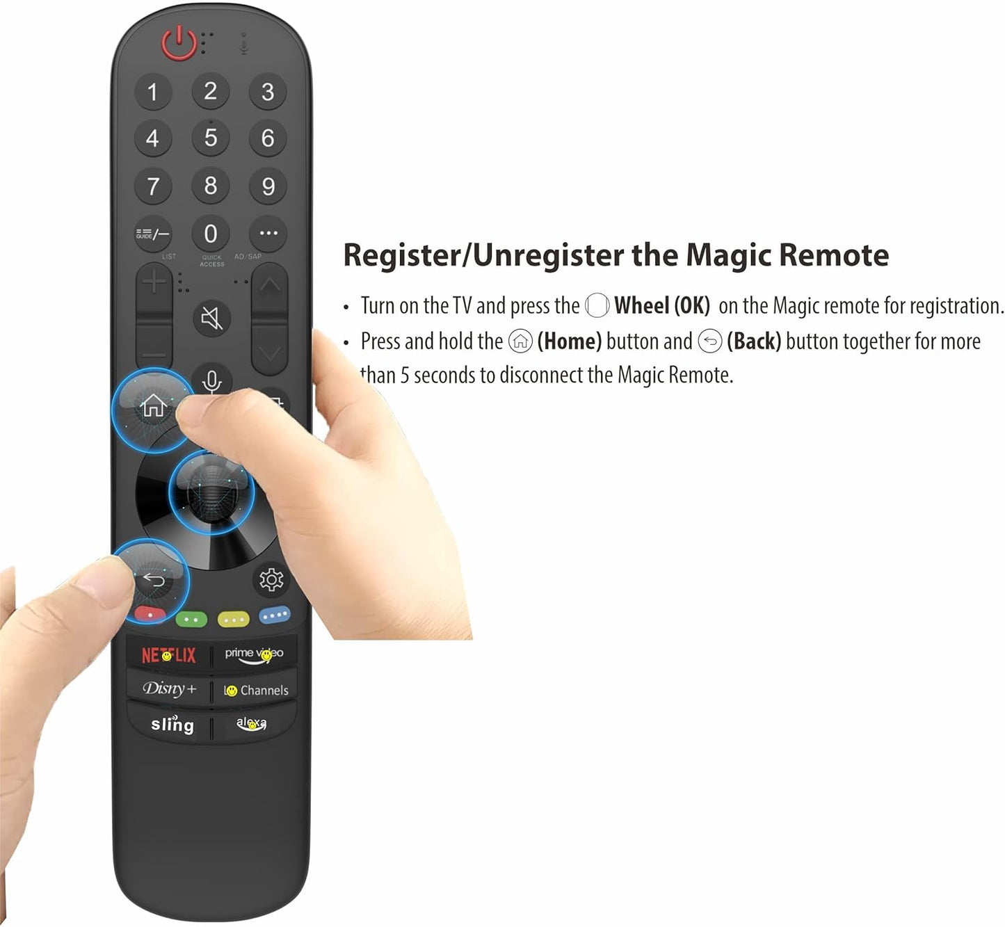 Alizen Replacement Compatible with LG Remote Control for Smart TV 2025-2018, Magic Remote, Pointer, Voice Control, Bluetooth, MR25, MR24, 23, 22, 21,20,19,18 GA/GN, Alexa. 1-Year Warranty.