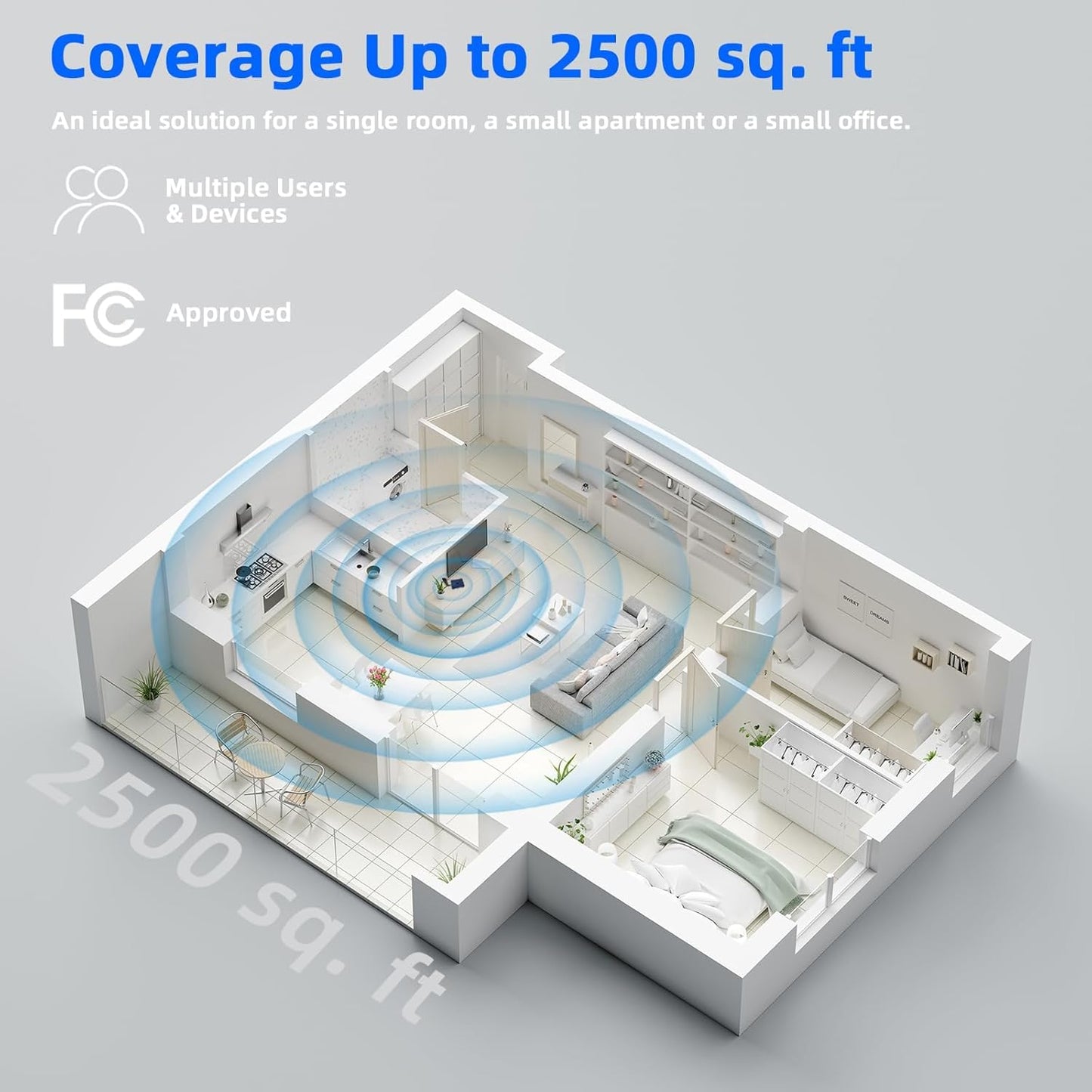 Cell Phone Booster for Home, Cell Phone Signal Booster for Band 5/12/13/17, Boost 5G 4G LTE 3G Data for All U.S. Carriers, FCC Approved (Dark Blue)