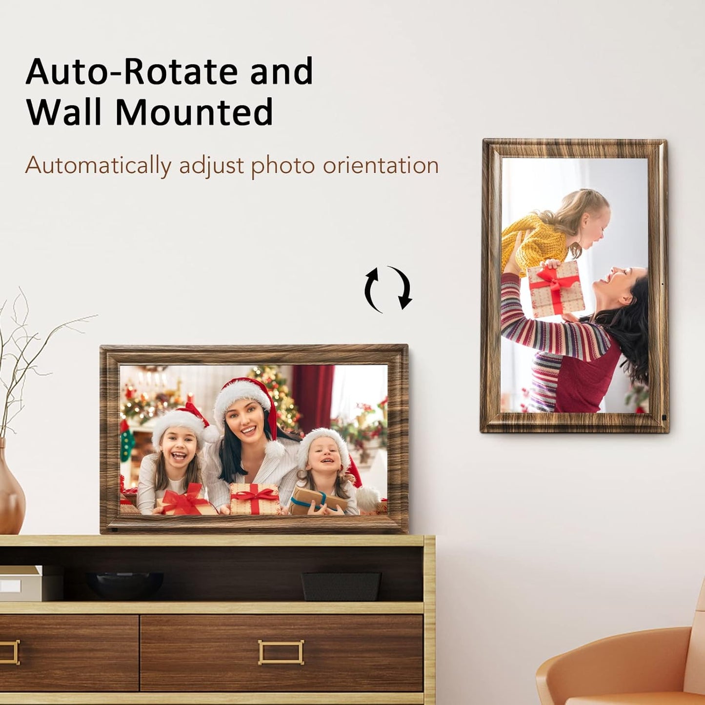 16 Inch Large Digital Picture Frame, Canupdog Digital Photo Frame with 32GB Storage Wall Mountable, Auto-Rotate, Motion Sensor Share Photo Video via App