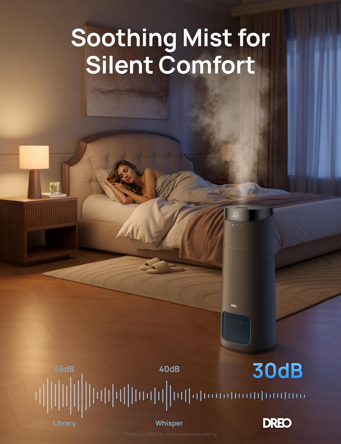 Dreo 16L Smart Humidifier Large Room 1000 ftยฒ, 130H Cool Mist Air Humidifiers for Bedroom Plants Baby, Top Fill, Remote/Touch/Voice & APP Control, Clean Tank Technology, 30dB, HM755S Grey