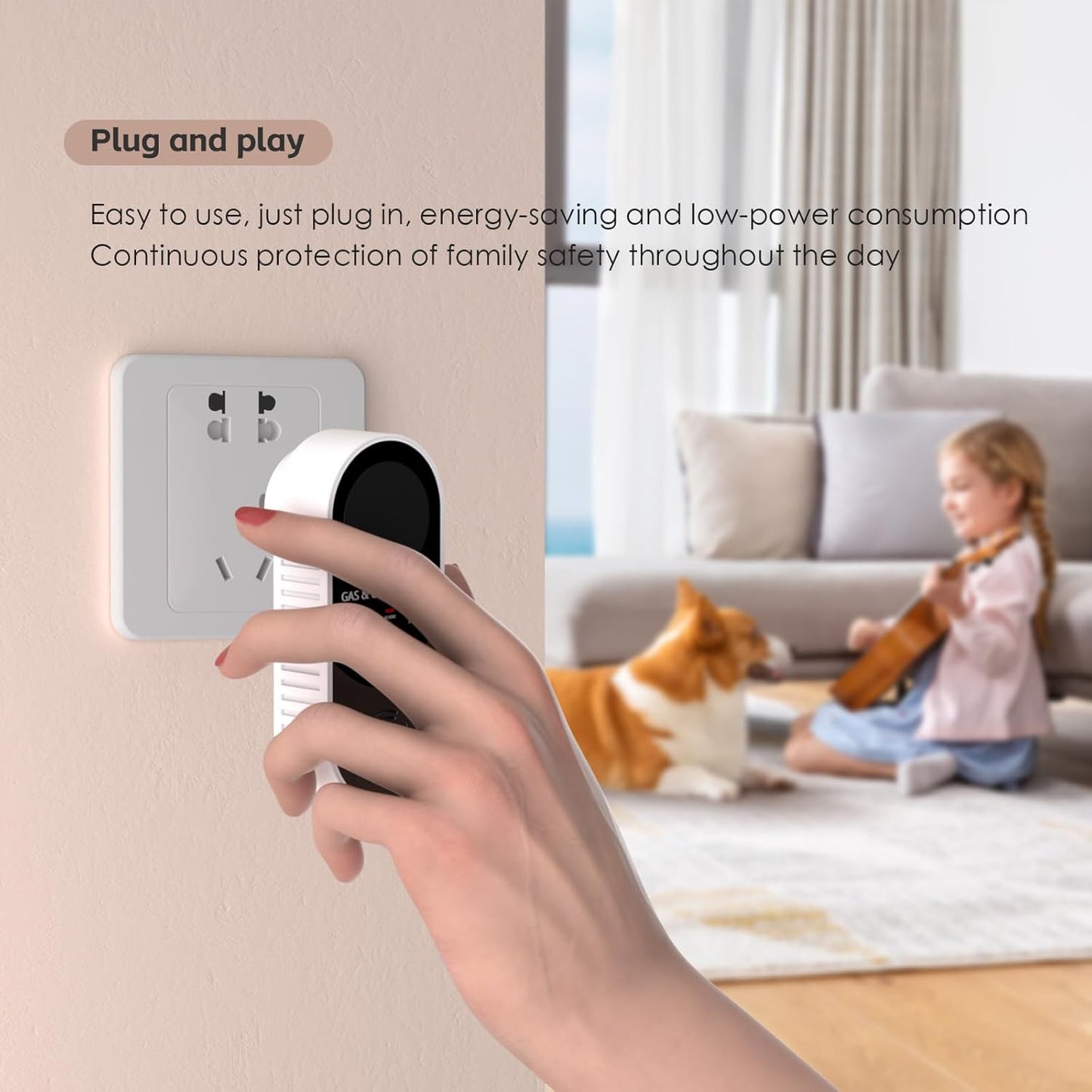 Natural Gas Detectors &Plug in Carbon Monoxide Detector, 4 in 1 Co and Gas Detector Temp Humidity Monitor,Propane, LPG, Gas Detector for Home,Kitchen,Hotels,RV.(2 Pack)