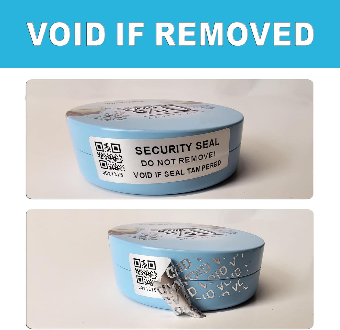 Tamper Evident Proof Barcode Stickers with Individual Serial Number Security Warranty Void Sticker,Sealing Label for Package(150pcs 2x0.6 inches,Matte Silver)