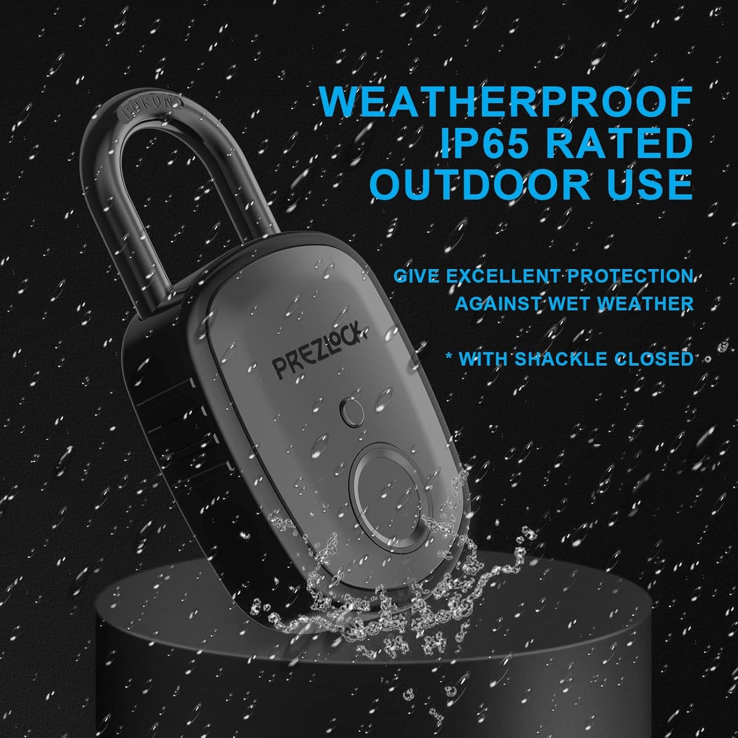 Fingerprint Padlock with Key Backup, 2keys, Smart Padlock with Keyless Biometric, Suitable for Outdoor and Heavy Duty, IP65 Waterproof.