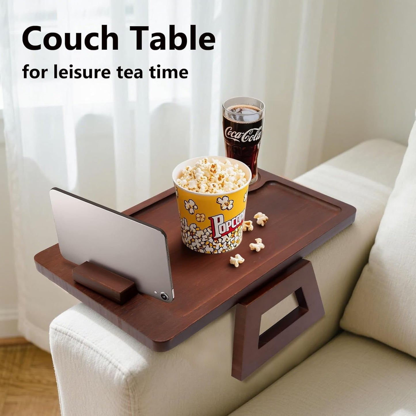 Couch Trays & Sofa Armrest Table - Multi-Functional Arm Trayes for Couch, Perfect Sofa Arm Tray Table for Snacks & Drinks