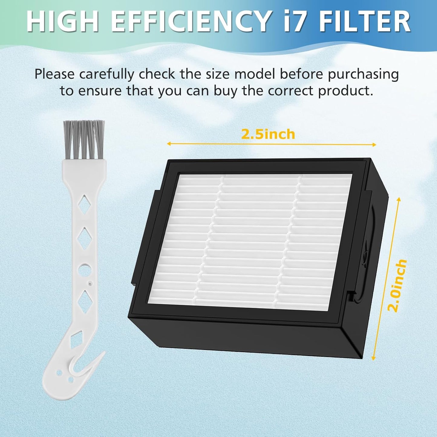 Filter Replacement for iRobot Roomba e, i and j Series i7 i7+/plus i3 i3+ E5 E6 E7 i4 i6 i6+ i8 i8+ Robot Vacuum Cleaners parts, 20 Pack High Efficiency 4639161 Filters