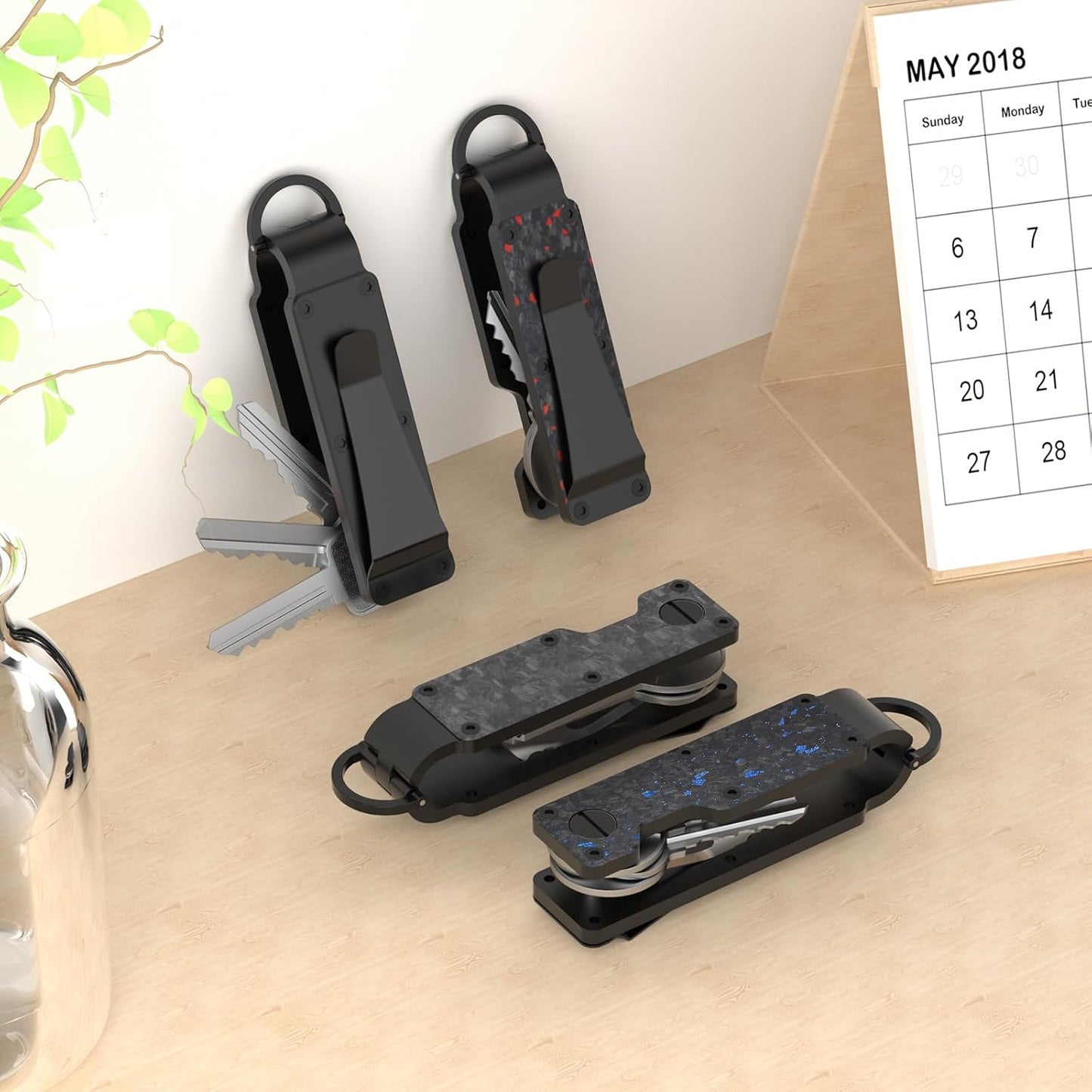 Key Organizer Minimalist Innovative Keyholder Compact Keys Organizer Smart KeyChain Secures 2-6 Keys