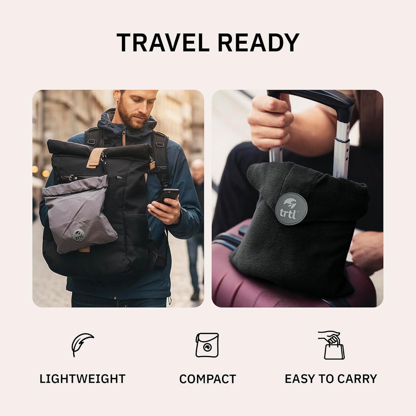 trtl Pillow - Scientifically Proven, Super Soft Neck Support Travel Pillow for Sleeping - Lightweight and Machine Washable - Ergonomic Design for Traveling on Airplanes, Cars, and Trains - Coral