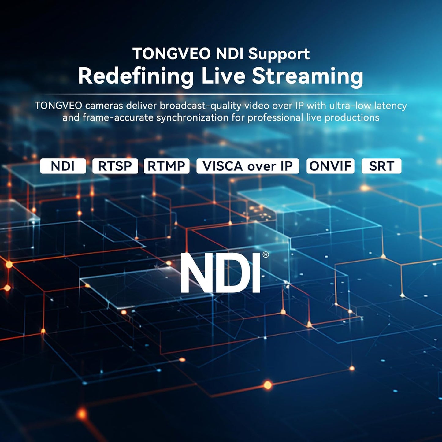 TONGVEO 4K NDI PTZ Camera AI Auto-Tracking 20X Optical Zoom HDMI IP Live Streaming SDI USB3.0 PoE LAN Supports for Church Worship Event Video Conference YouTube OBS vMix Zoom Teams and More