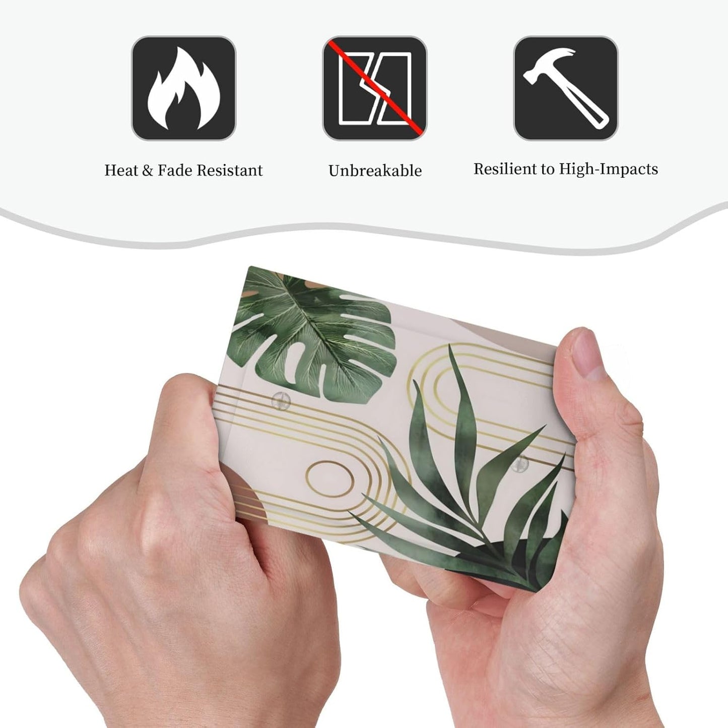 Decorative Light Switch Plate Covers Boho Mid Century Abstract Arch Green Leaves 1 Gang No Device Single Blank Outlet Covers Wall Plate Light Switch Cover Plate for Bedroom Home Decor