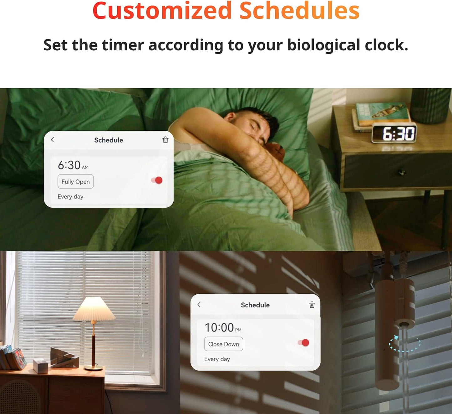 SwitchBot Blind Tilt Motorized Blinds - Smart Electric Blinds with Bluetooth Remote Control, Solar Powered, Light Sensing Control, Add Hub Mini to Make it Compatible with Alexa & Google Home