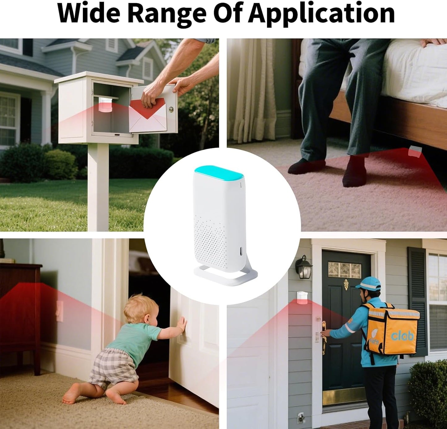 Bed Sensor Alarm and Fall Prevention for Elderly, Motion Sensor Alert System with 58 Melody/LED/Vibration Mode, for Patients Seniors Elderly Monitoring at Home