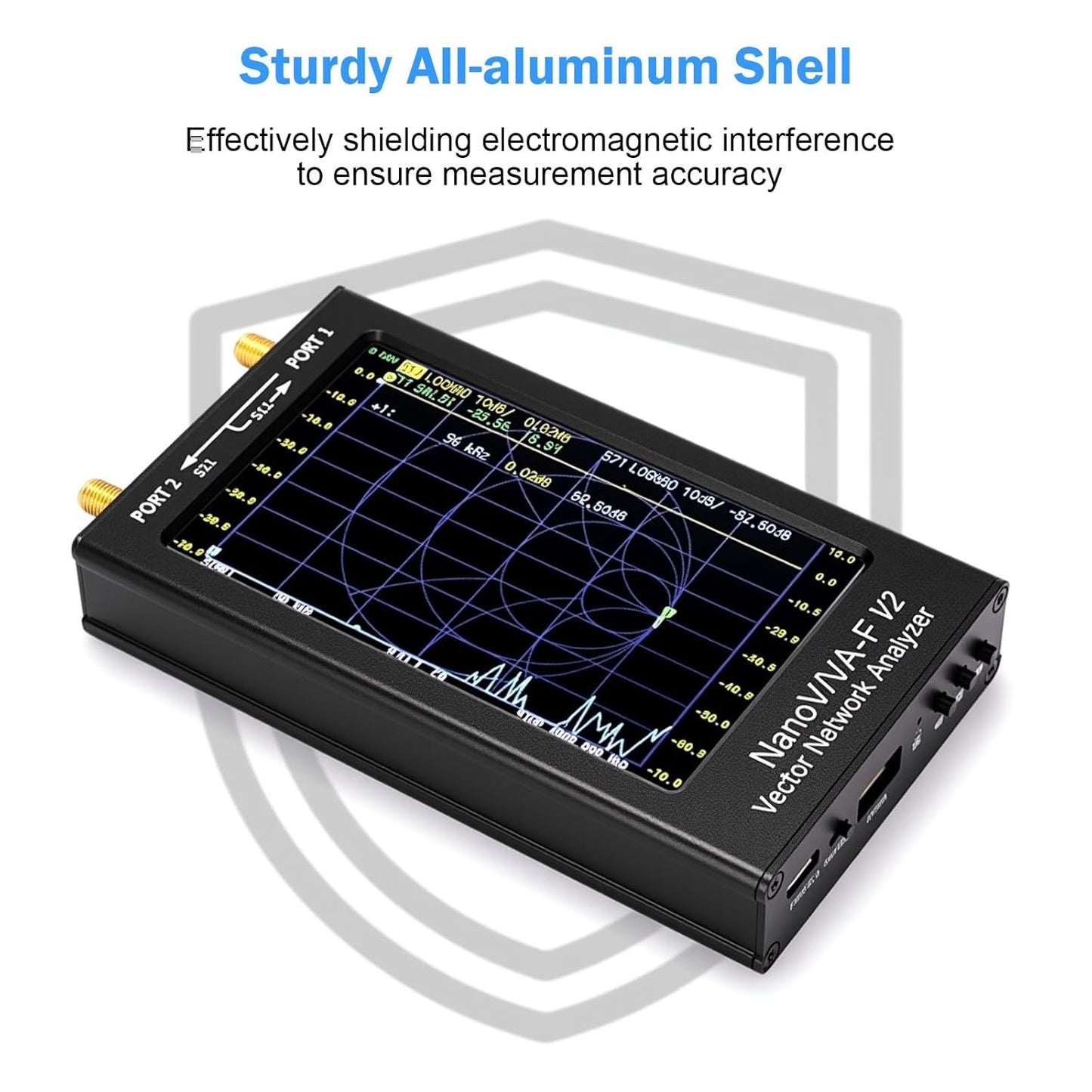 AURSINC Upgraded NanoVNA-F V2 Vector Network Analyzer 50kHz-3GHz with RF Demo Tester Board, 4.3inch with 5000mAh, Measuring S-Parameters VoltagSWR, Phase, Delay, Smith Chart, RTC Realtime
