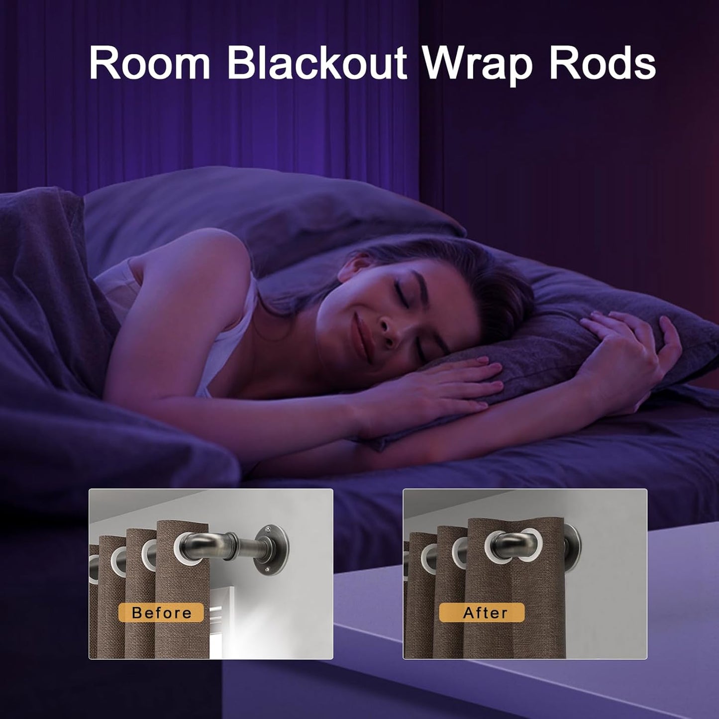 Industrial Curtain Rods 18 to 120 in,Wrap Around Rods, Adjustable Curtain Pole,1 in Diameter Pipe Wall or Ceiling Mounted,for Living Room(Antique Nickel 18” to 120”)