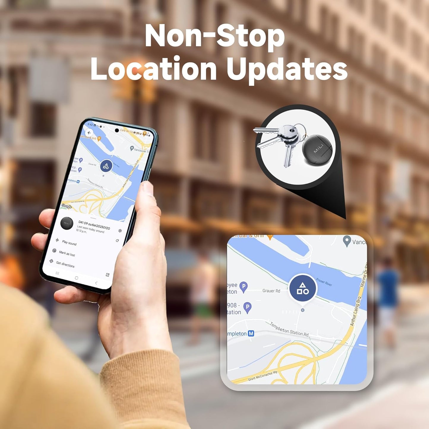 LiTag - Bluetooth Tracking Tag for Android. Smart Tracker for Google Find My Device (Find Hub) App. Item Finder Locator for Keys, Luggage, Suitcase, Backpack, Purse (4 Pack)