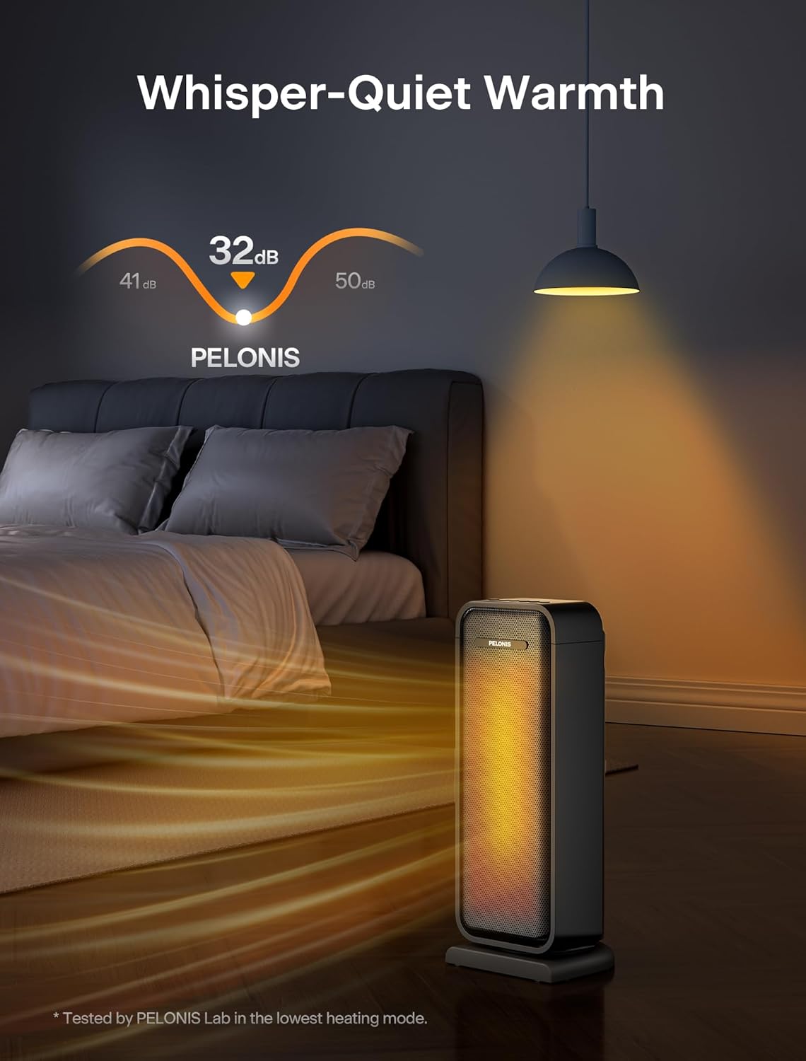 Pelonis 1500w Electric Space Heater for Indoor Use with Thermostat, Oscillation and Remote – Portable Ceramic Heater for Bedroom, Home and for Office Under Desk