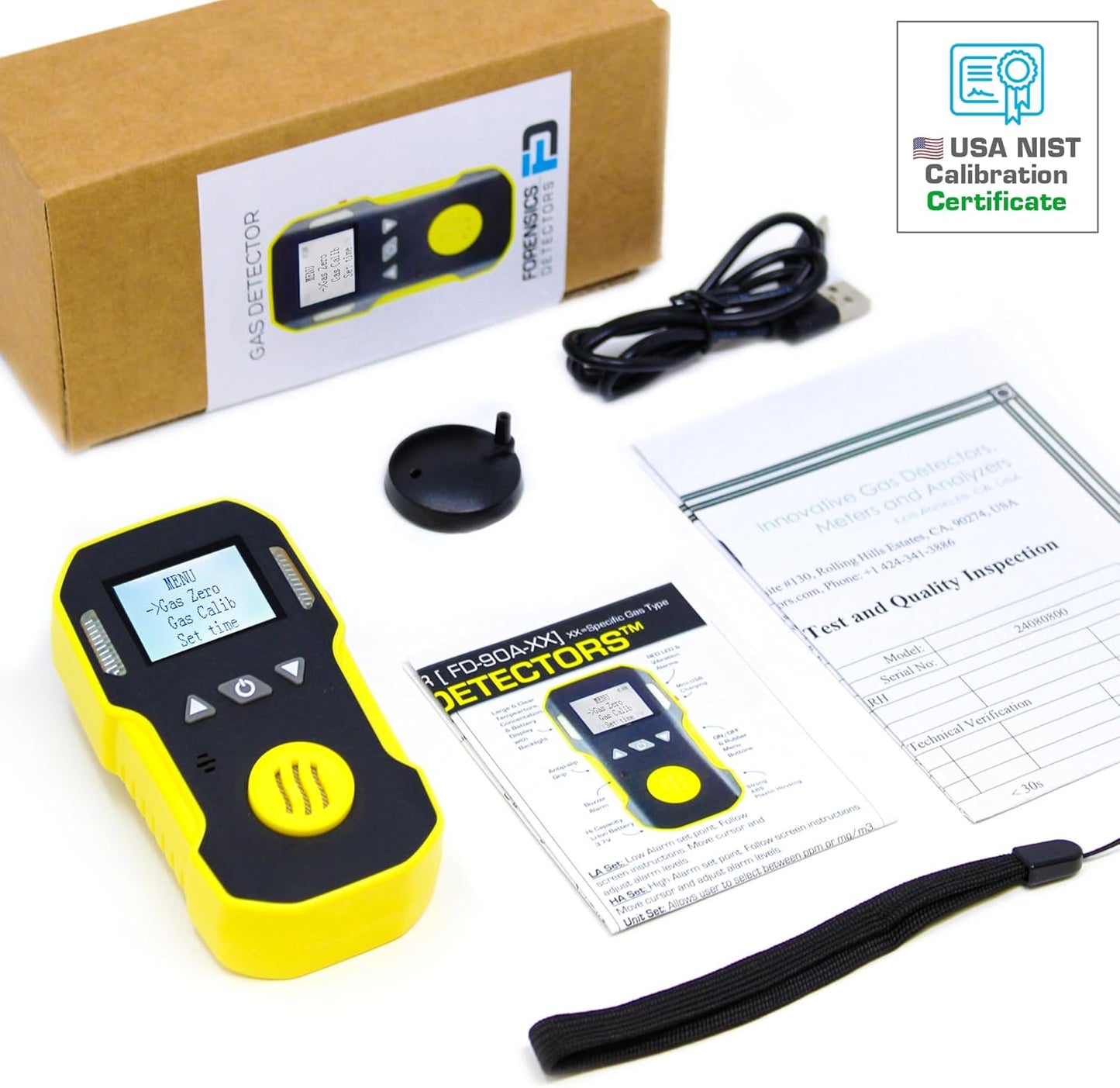 Benzene Detector (C6H6) by Forensics | USA NIST Calibration & Certificate | Dust & Explosion Proof | USB Recharge | Sound, Light and Vibration Alarms | 0-20 ppm |