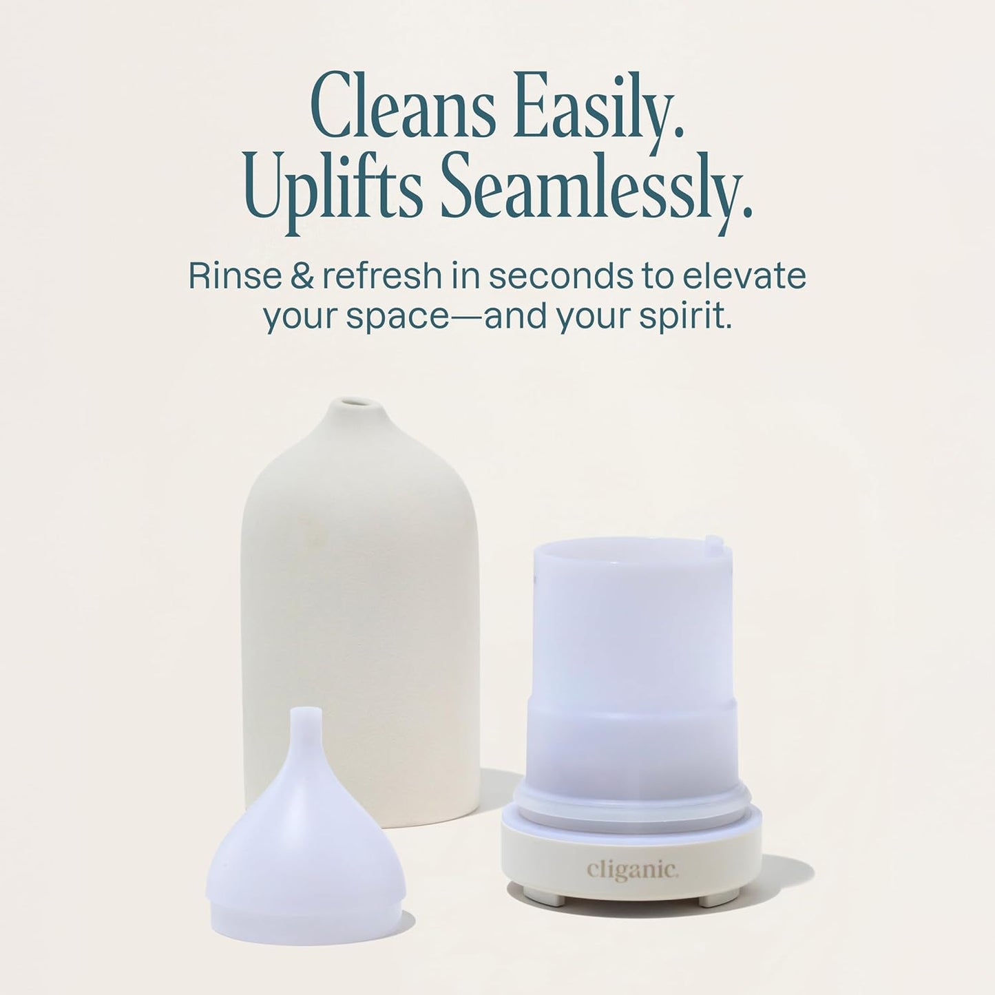 Cliganic Signature Essential Oils Diffuser Set – Aromatherapy Humidifier with LED for Home, Office & Bedroom Includes Peppermint, Lavender, Tea Tree & Orange Essential Oils Christmas Gift Kit