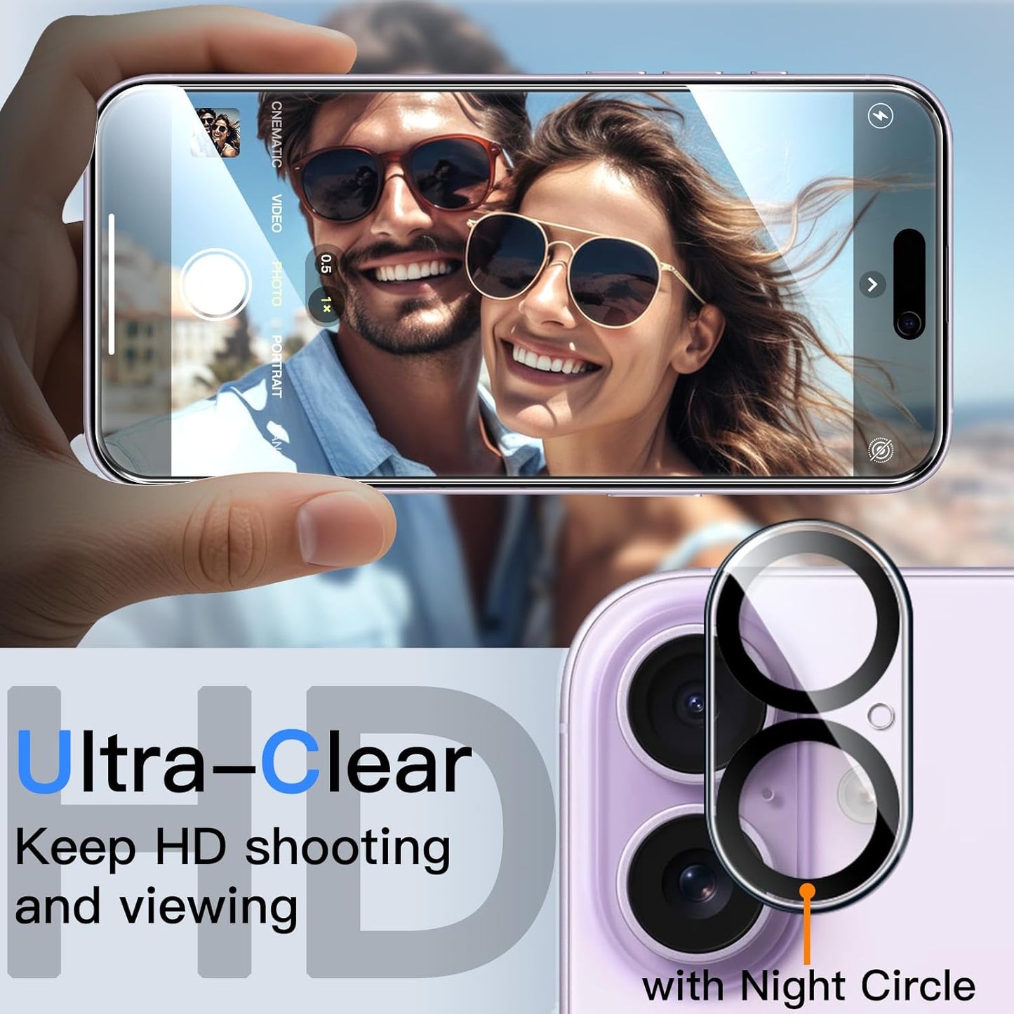 JETech Privacy Screen Protector for iPhone 17 6.3-Inch with Camera Lens Protector, Anti-Spy Tempered Glass Film, Easy Installation Tool, 2-Pack Each