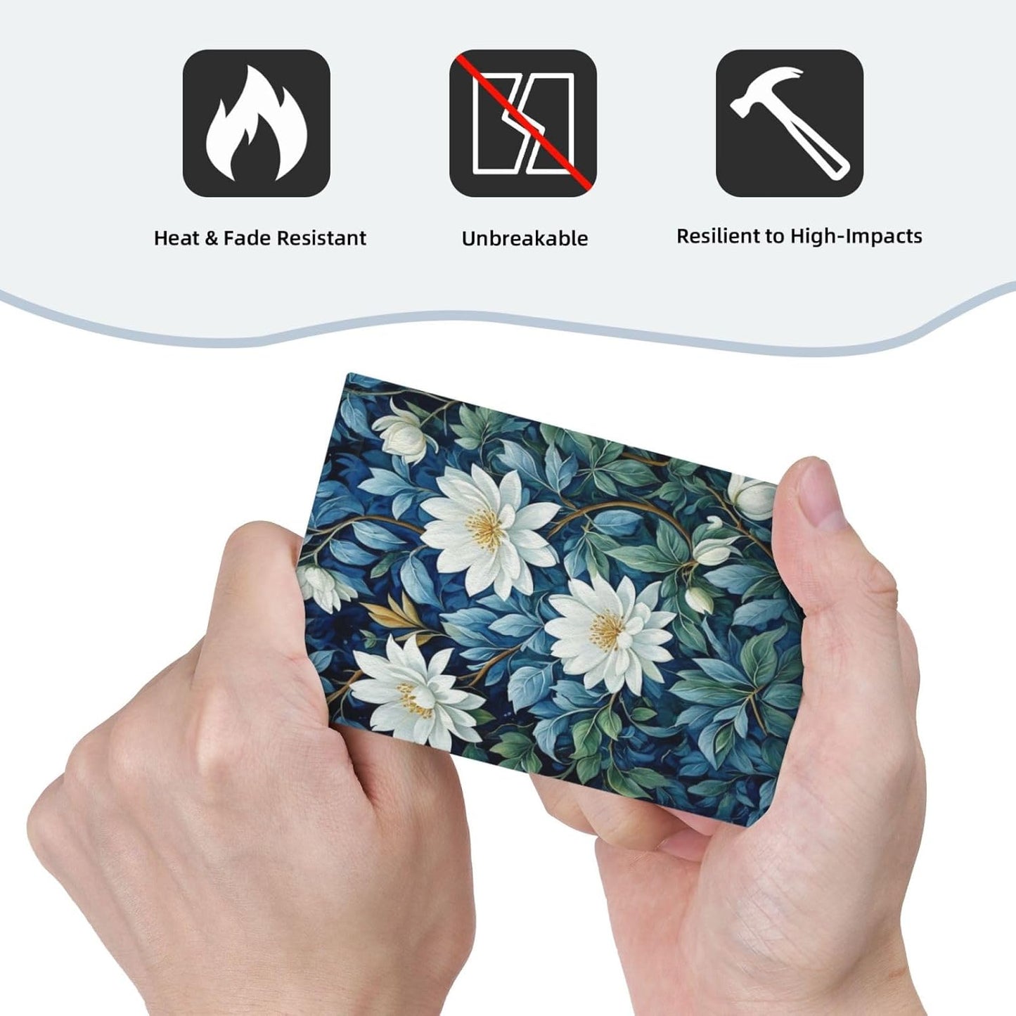 White Flowers Green Leaves Light Switch Covers No Device Wall Plate 1 Gang Decorative Blank Switchplate Electrical Faceplate for Country Living Bedroom Decor